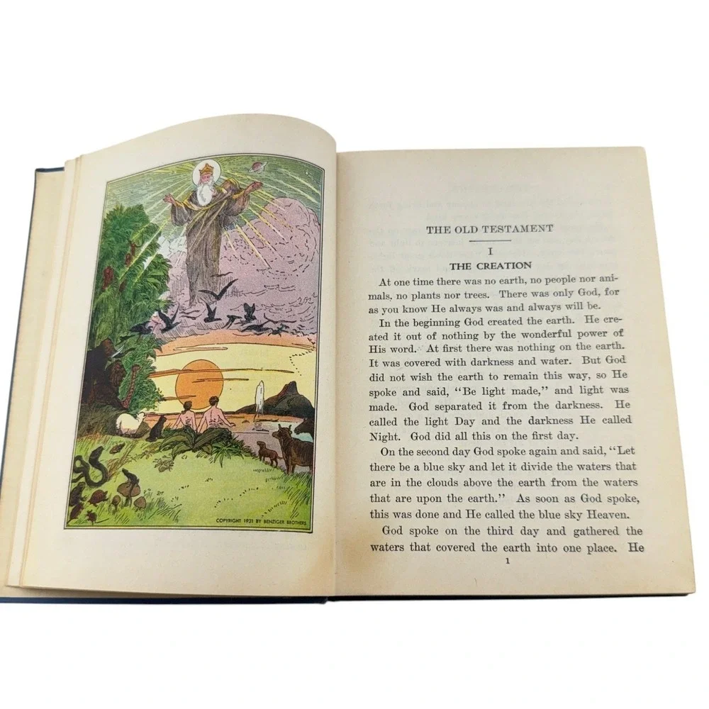 Benziger Brothers The Bible Story 1931 Catholic Textbook Illustrated Lower Grade